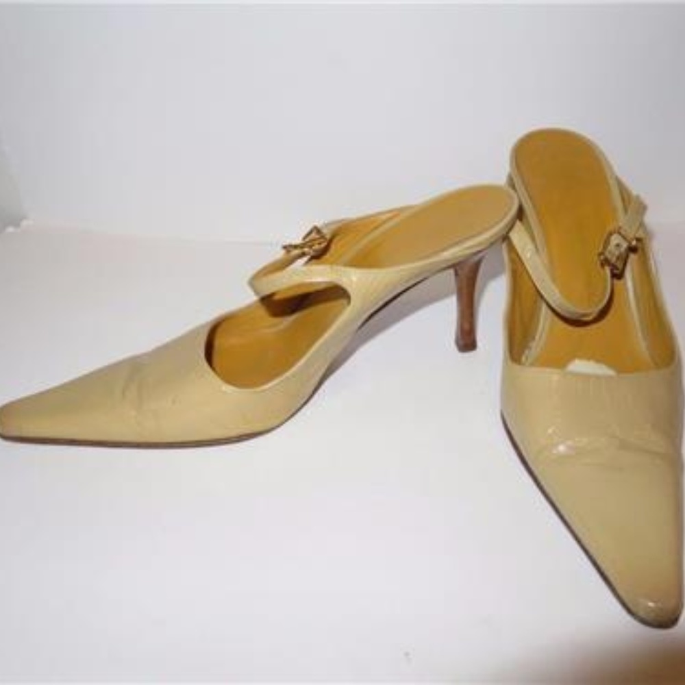 VICINI BEIGE PATENT LEATHER SLINGBACK 37
